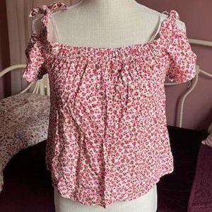 One Clothing Los Angeles Cold Shoulder Floral Blouse